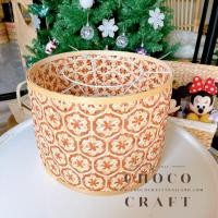 ราคา CHOCO CRAFT โคมไฟไม้ไผ่ ลายพิกุล ทรงกระบอก เส้นผ่าศูนย์กลางโดยประมาณ 30 cm * สูง 23 cm สีน้ำตาล (12274786)