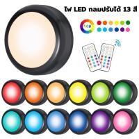 ราคา Smart Home โคมไฟ LED ทรงกลม เปลี่ยนสีได้ 13 สี หรี่แสงได้ ติดผนังไร้สาย มีรีโมท ตกแต่งห้อง จัดปาร์ตี้ ใส่ถ่าน AAA ดำ,ไฟกลม1ชิ้น + รีโมท (12430076)