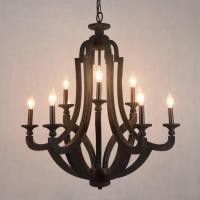 ราคา Add home Vintage โคมไฟระย้าไม้แท้แฮนด์เมด รุ่น Rustic Farmhouse Old Black (12444738)