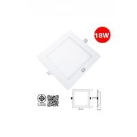 ราคา HI-TEK โคมพาแนล LED อีโค่ สี่เหลี่ยม แบบฝังฝ้า สีขาว 18W 180-265V แสงขาว (10507904)