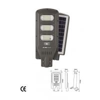 ราคา HI-TEK โคมไฟถนนโซล่า LED 30W, 60W, 100W สีเทา มี PIR เซ็นเซอร์และรีโมท แสงขาว 100W 3.2V 5AH (10515696)