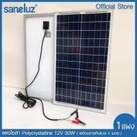 ราคา Saneluz แผงโซล่าเซลล์ 12V 30W Polycrystalline พร้อมสายไฟยาว 1 เมตร Solar Cell Solar Light โซล่า 46 ใช้งานง่าย สีดำ (10929598)