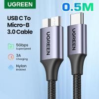 ราคา UGREEN รุ่น 20103 Type-C to Micro-B USB3.0 สายยาว 1M Data Charging Cable 5Gbps Super Speed สำหรับ HDD External, MacBook #15231 สายถัก | 0.5M (12447540)