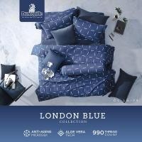 ราคา Dunlopillo ชุดผ้าปู เทคโนโลยีผ้าถนอมผิว ทอ 990 เส้น รุ่น London Blue 04 3.5ฟุต(ไม่รวมผ้านวม) (12114099)