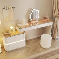 ราคา Wuxury.furniture โต๊ะเครื่องแป้ง หมุนได้ 360 องศา พร้อมกระจกไฟLED ลิ้นชักแถบไฟLED ปรับแสงได้ ส่งฟรี รุ่น 120 cm รุ่นตู้ 2 ลิ้นชัก (12554155)