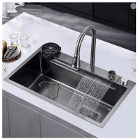 ราคา koch kitchen อ่างล้างจาน 1 หลุมไม่มีที่พัก 304ss 75x46x22 ซม. martin สีดำ (12438553)