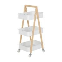 ราคา INDEX HOME ชั้นวางของ 3 ชั้น พร้อมล้อ รุ่นลูเพล สูง 89 ซม. สีขาว/ธรรมชาติ (12395320)