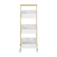 ราคา INDEX LIVING MALL ชั้นวางของ 3 ชั้น พร้อมล้อ รุ่นลูเพล สูง 89 ซม. สีขาว/ธรรมชาติ (12482970)