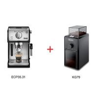 ราคา De'longhi ชุดเซ็ทเครื่องชงกาแฟ สีเงิน ECP35.31 + KG79 (10159645)