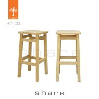 ราคา SHAREdudee Share | เก้าอี้บาร์ รุ่น Chunky ไม้ยางพาราสีธรรมชาติ (10825124)