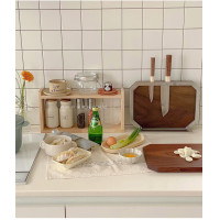 ราคา MM SHOP เขียง ที่วางเขียงไม้มะเกลือ มีช่องสำหรับเก็บมีด ฐานสแตนเลส เขียงคู่ (12521325)