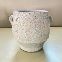 ราคา Lanna Pottery Flowerpot กระถางดินเผาก้นเหลี่ยมวินเทจ มีหู 3 หู ขนาด 28 x 31 cm. สีขาวเก่า (12530113)