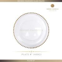 ราคา Dining Vaisselle - Sechez Charger Glass Plate จานเสิร์ฟแก้วขอบมุกสีทอง ผิวสัมผัสเงางาม โปร่งแสง 8" ขอบมุกทอง (12122892)
