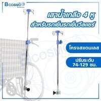 ราคา Bcosmo เสาน้ำเกลือ 4 หู สำหรับรถเข็นวีลแชร์ เสาน้ำเกลือติดรถเข็นวีลแชร์ สามารถปรับระดับได้ เสาน้ำเกลือ (12597694)