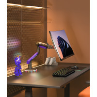 ราคา NB G60 RGB 32"-60" High-End Monitor Arm-Gaming ขาตั้งจอคอม ขายึดจอคอม แขนจับจอ Monitor แขนจับจอคอม(*ไม่รวมจอ) (12642627)