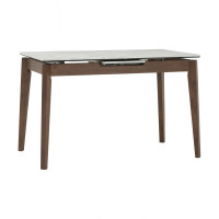 ราคา Mood & Tone Furniture โต๊ะอาหารปรับขยายได้ขนาด 120 + 30 ซม. รุ่น VELARA White Mable/Wlanut (12670636)