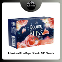 ราคา (Downy®) Infusions Bliss Dryer Sheets 105, 200 Sheets แผ่นหอมอบผ้า ดาวน์นี่ Bliss 105 Sheets (12675027)