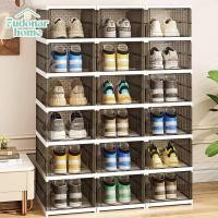 ราคา FUDONAR กล่องใส่รองเท้าแบบใส ตู้ใส่รองเท้า พับเก็บได้ ประตูแม่เหล็ก แข็งแรง กันน้ำ สินค้าพร้อมส่ง สีใส 6ชั้น (12669156)