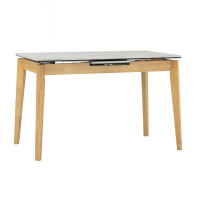 ราคา Mood & Tone Furniture โต๊ะอาหารปรับขยายได้ขนาด 120 + 30 ซม. รุ่น VELARA White Mable/Natural (12670635)