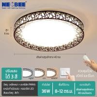 ราคา neobee โคมไฟรังนกติดเพดาน ไฟเพดาน 3สี โคมไฟ LED ห้องนอน ไฟห้องนั่งเล่น ระเบียง รุ่น JS-9911 ดำ | 36w | 3 สี (12656998)