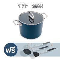 ราคา Joseph Joseph หม้อสต๊อก (ก้นลึก) อลูมิเนียมเคลือบเซรามิก พร้อมฝาแก้ว ขนาด 25 ซม (หูหม้อสามารถพับได้) N45045 (12668617)