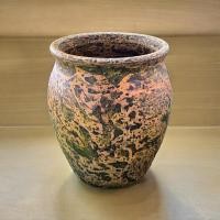 ราคา Lanna Pottery Flowerpot กระถางดินเผาทรงตรงเล็กปากบาน ขนาด 20 x 24 สีเขียวมอส (12679777)