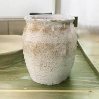 ราคา Lanna Pottery Flowerpot กระถางดินเผาทรงตรงเล็กปากบาน ขนาด 20 x 24 สีเหลือง (12679779)