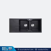 ราคา EVE ซิงค์หินแกรนิตสีดำ 2 หลุม มีที่พัก รุ่น EUROSTONE 1160/500 BLACK (หลุมขวา ที่พักซ้าย) (12678414)