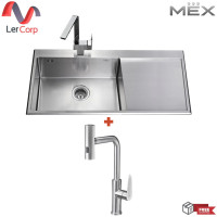 MEX ซิงค์ฝังสแควร์ 1หลุม 1ที่พัก รุ่น SCD1001