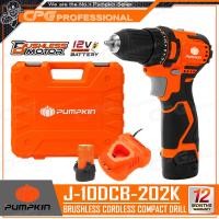 ราคา PUMPKIN สว่าน สว่านไร้สาย 12V (มอเตอร์ไร้แปรงถ่าน) ขนาด 10 มม. รุ่น J-10DCB-202K / J-10IMDCB J-10DCB-202K (12677207)
