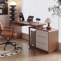 ราคา Lequa.furniture โต๊ะทำงาน โต๊ะไม้ โต๊ะคอม มีลิ้นชัก 3 ชั้น มีที่วาง CPU 100 cm. (12685262)