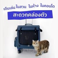 ราคา ่jaywa กระเป๋าแมวล้อลากสะพายเป้ ใส่แมวตัวใหญ่ หมาเล็ก แมวเมนคูน ลากขึ้นบันไดเลื่อน เข้าลิฟท์ กรม 81209-L (12687701)