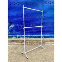 ราคา จริงใจจิปาฐะ ราวเดี่ยว 2 ชั้นขาแป้น มี 2 ขนาด กว้าง 1 เมตร กว้าง 1.20 เมตร กว้าง 1.50 เมตร ราวเหล็กแขวนเสื้อผ้าอย่างดี 2ชั้นขาแป้น1.50เมตร,ขาวWhite (12678764)