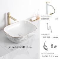 ราคา Thong อ่างล้างหน้าหินอ่อน แบรนด์ "ทอง" รุ่นลายหินอ่อนขาวตัดลายสีดำ จตุรัสตัดมูม (12686462)