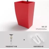 ราคา Thong อ่างล้างหน้าแบบตั้งพื้น แบรนด์ "ทอง" รุ่นดีไซน์ทันสมัย แดงด้าน (12685141)