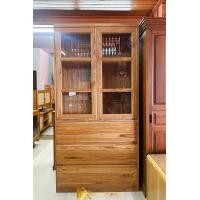 ราคา PF_Phrae | ตู้โชว์ ตู้เก็บของ บานเปิดกระจก พร้อม4ลิ้นชักยาว สีมินิมอล (12687185)