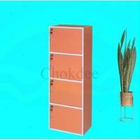 ราคา จริงใจจิปาฐะ ชั้นวางของเอนกประสงค์ 4 ช่อง 4 ประตู มีกุญแจล็อค เลือกสีได้ 4ชั้นกุญแจส้ม (12683870)