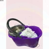 ราคา จริงใจจิปาฐะ ไม้ถูพืัน ถังปั่นม็อบ ไม้ถูพื้นถังปั่น ไม้ถูพื้นสเเตนเลส ผ้าม็อบไมโครไฟเบอร์ 2 ผืน เลือกสีได้ สีม่วงPurple (12685957)