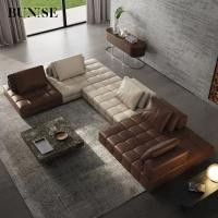 ราคา BUNISE โซฟาหนังแท้อิตาลีโมดูลาร์ลอว์เรนซ์ - 1-6 ที่นั่ง รูปตัว L/U ดีไซน์มินิมอลสมัยใหม่ 280CM (12695817)