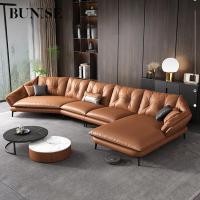 ราคา BUNISE Rowan โซฟาหนังแท้สำนักงาน - 5 ที่นั่ง เบาะนุ่ม & พนักพิงสูง 342x95x83CM เหมาะสำหรับสำนักงานและห้องรับแขก 277cm (12694895)