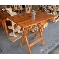 ราคา แพร่ไม้งาม โต๊ะไม้สักแบทรงสี่เหลี่ยม งานทำสี โต๊ะสนามพับเก็บได้ ทำจากไม้สักแท้ ทำสี (12698007)