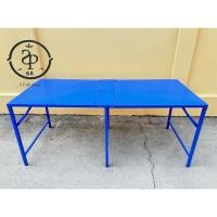 ราคา SP 68 SHOP โต๊ะพับขายของเมทัลชีท ขนาด 180เมตร (180ซม) มี4สี ราคาโรงงาน ผลิตในไทย สีน้ำเงิน (12699791)