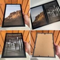 ราคา Angpao.printing เฉพาะกรอบรูป กรอบรูปสําเร็จ กรอบรูปแต่งบ้าน กรอบรูปแขวนผนัง A3 A4 +กระจกใสด้านหน้า A4 ดำ (12700603)