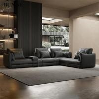 ราคา BUNISE Chanel โซฟาหนังแท้สไตล์ชาแนล - โซฟาหรูหราเข้ามุม หนังวัวแท้อิตาลี เหมาะสำหรับวิลล่า & บ้านขนาดใหญ่ 202cm (12704036)