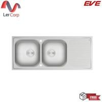ราคา (Eve) อ่างล้างจาน 2 หลุม 1 ที่พัก SAVO 1200/500 ฟรี ก๊อกน้ำเย็น (12704332)