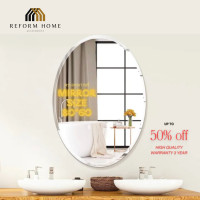 ราคา Reform Home กระจกเงา กระจกวงรี กระจกแต่งตัว กระจกแต่งหน้า กระจกบานใหญ่ กระจกไร้ขอบ กระจกวงรี 80*60 (12704360)