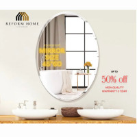 ราคา Reform Home กระจกเงา กระจกเงาเรียบ กระจกไร้ขอบทรงวงรี Side45x60 กระจกเงาสวย กระจกติดผนัง Normal (12704368)