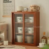 ราคา Loadingofficial-ตู้บานเลื่อนวางแก้วน้ำ รุ่น 3 ชั้น สีไม้เข้ม (12705015)