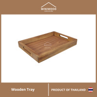 ราคา MINIWOOD ถาดเสิร์ฟ สี่เหลี่ยม ถาดไม้ Wooden Tray ผลิตจากไม้จามจุรี XL (10556507)