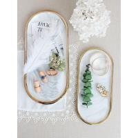 ราคา TS061D029 HOMMY ถาดวาดของ ถาดใส่อาหาร ถาดลายหินอ่อน ลายหินอ่อน ถาดขอบทอง ถาดลายหินอ่อนแบบวงรี ถาด ดำใหญ่ (10598838)